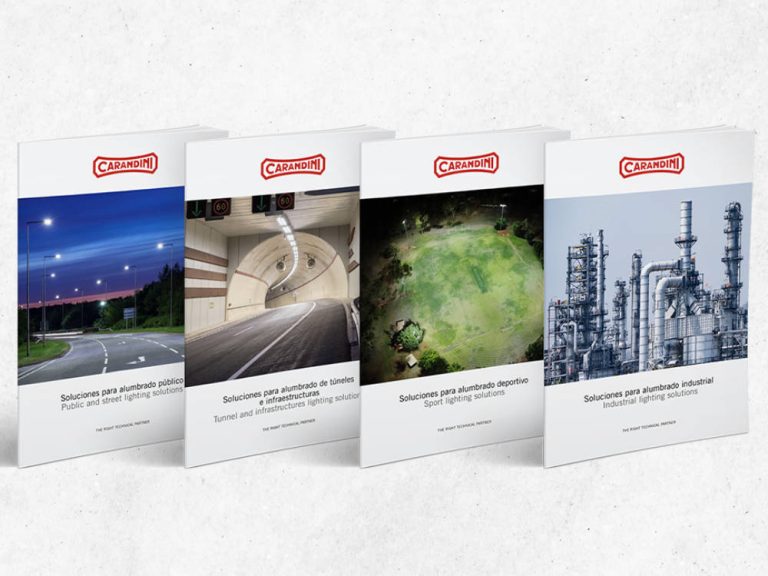 Carandini presenta 4 nuevos catálogos: Alumbrado Público, Deportes, Industrial e Iluminación para túneles e infraestructuras