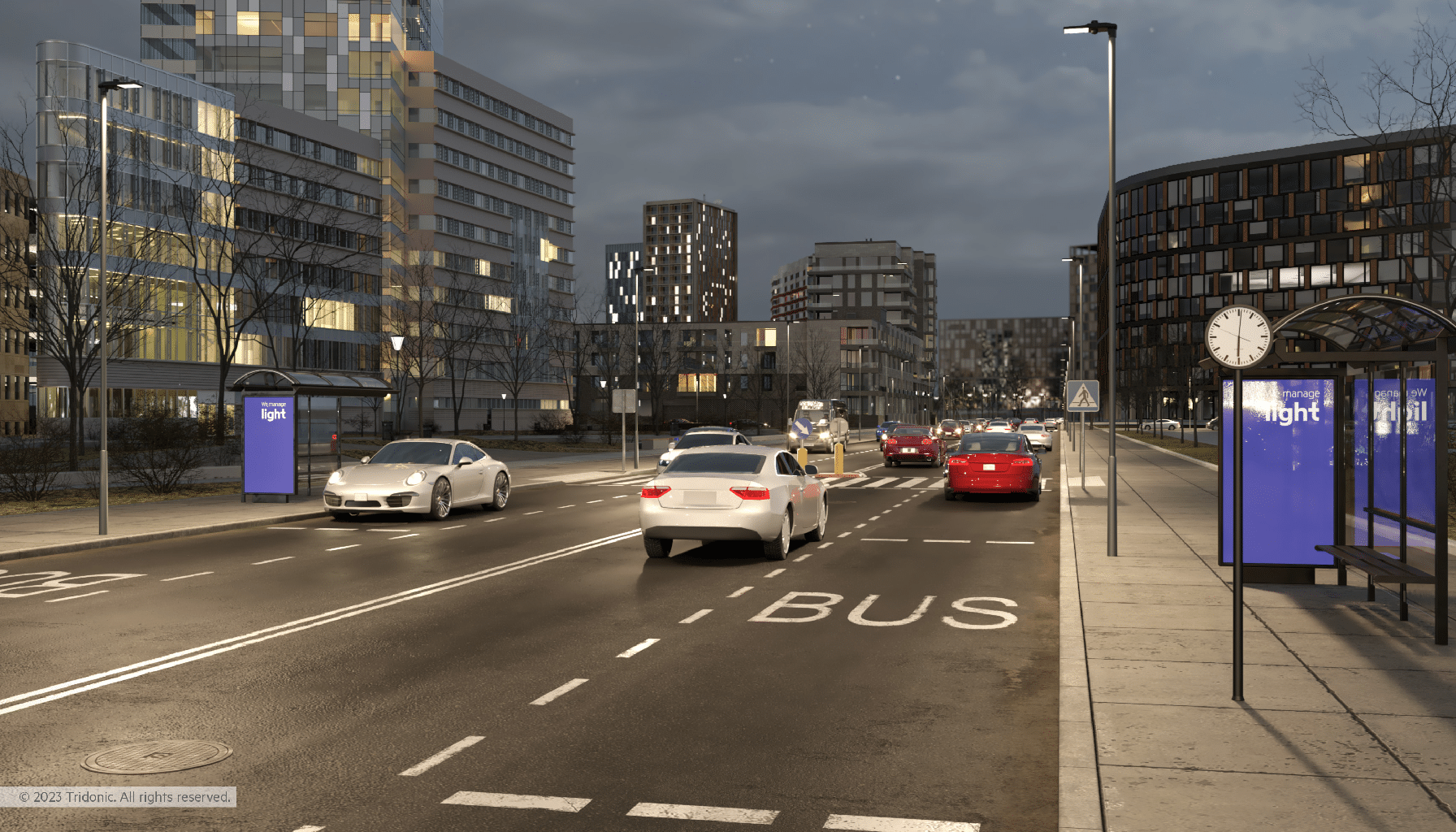 portada Tridonic Rendering Outdoor street evening