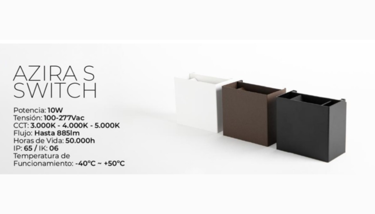 La familia AZIRA crece con AZIRA S SWITCH: diseño, versatilidad y control lumínico en un formato más compacto